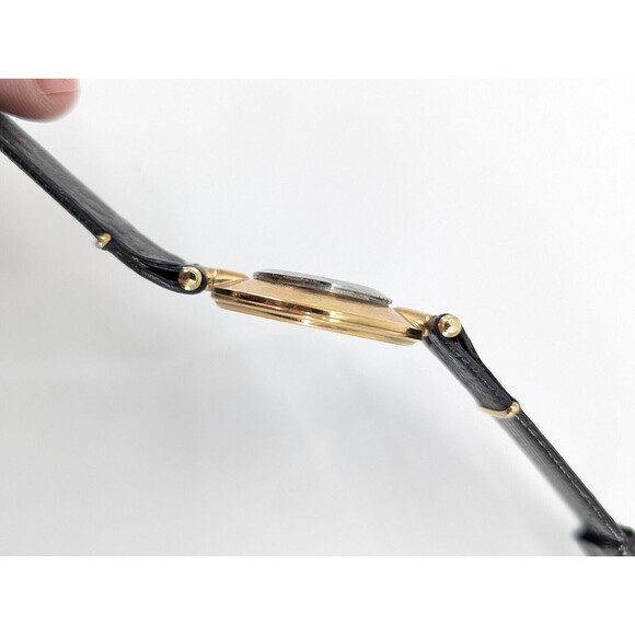 Las Vegas Mirage Vintage Gold Palm Trees Black Leather Band Watch-NOT RUNNING - Picture 7 of 8